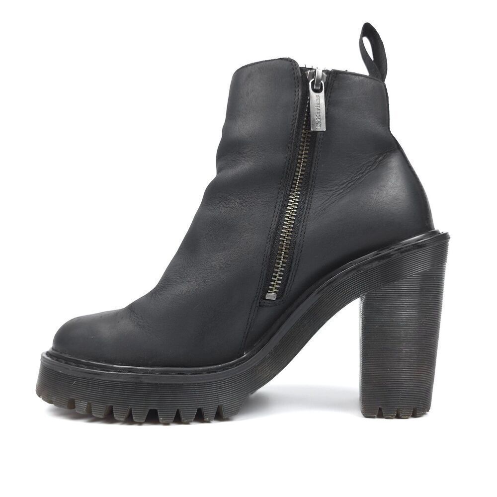 Dr Martens Magdalena Leather Heeled Chelsea Boots Platform Y2k Grunge Minimal 7